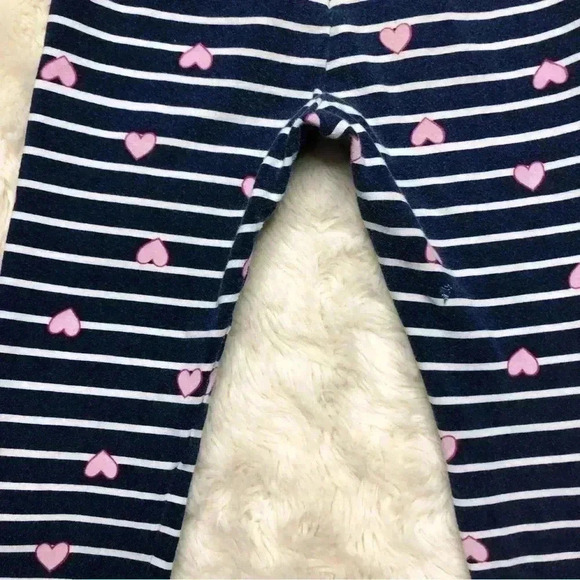 Kids  Headquarters Sweatpants Stripes / Hearts Blue/White/Pink Size 3T - Picture 11 of 16